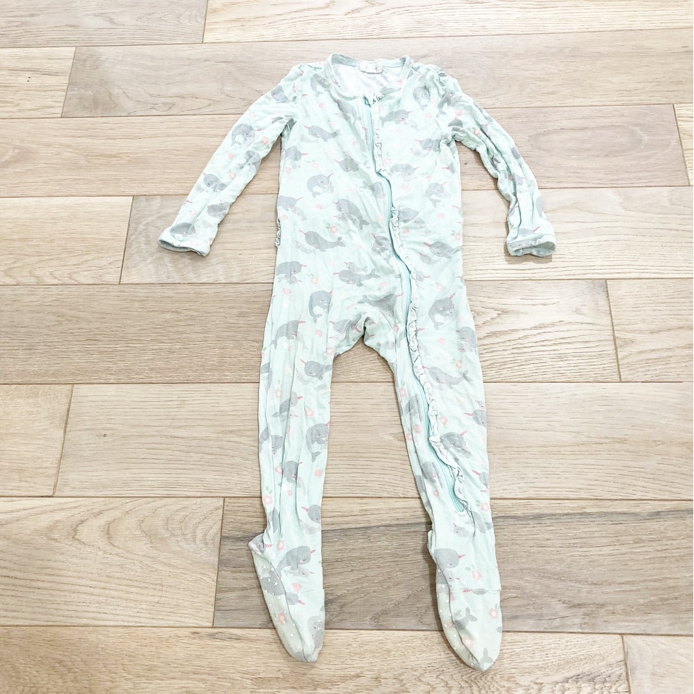 Angel Dear Teal Narwhal Footie 24 months